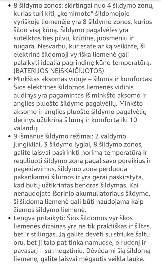 Šildoma motociklininko liemenė,l dydis - nuotraukos Nr. 5