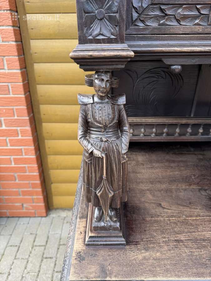 Išskirtinė antikvarinė rankų darbo bufetas-spinta - nuotraukos Nr. 5