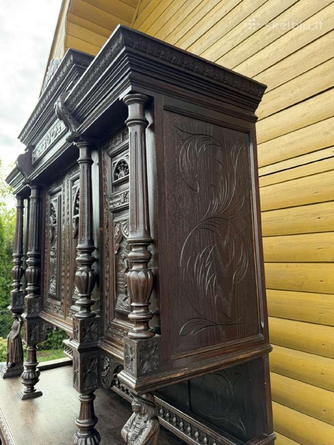 Išskirtinė antikvarinė rankų darbo bufetas-spinta - nuotraukos Nr. 16