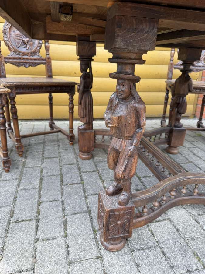Unikalus XIX a. antikvarinis valgomojo komplektas - nuotraukos Nr. 3