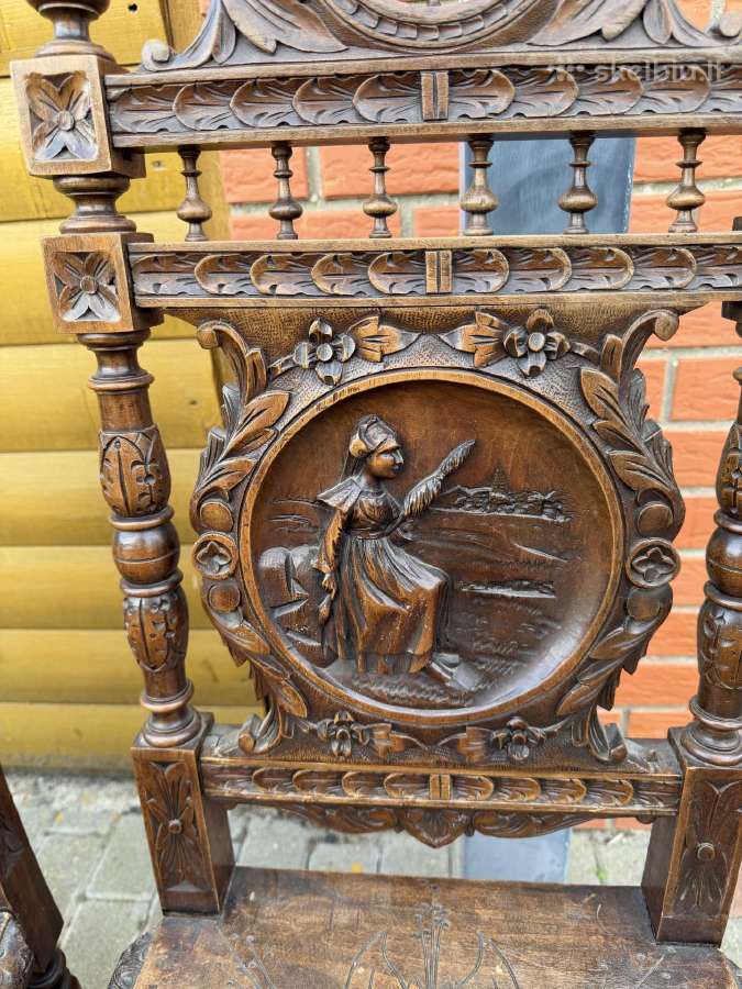 Unikalus XIX a. antikvarinis valgomojo komplektas - nuotraukos Nr. 20