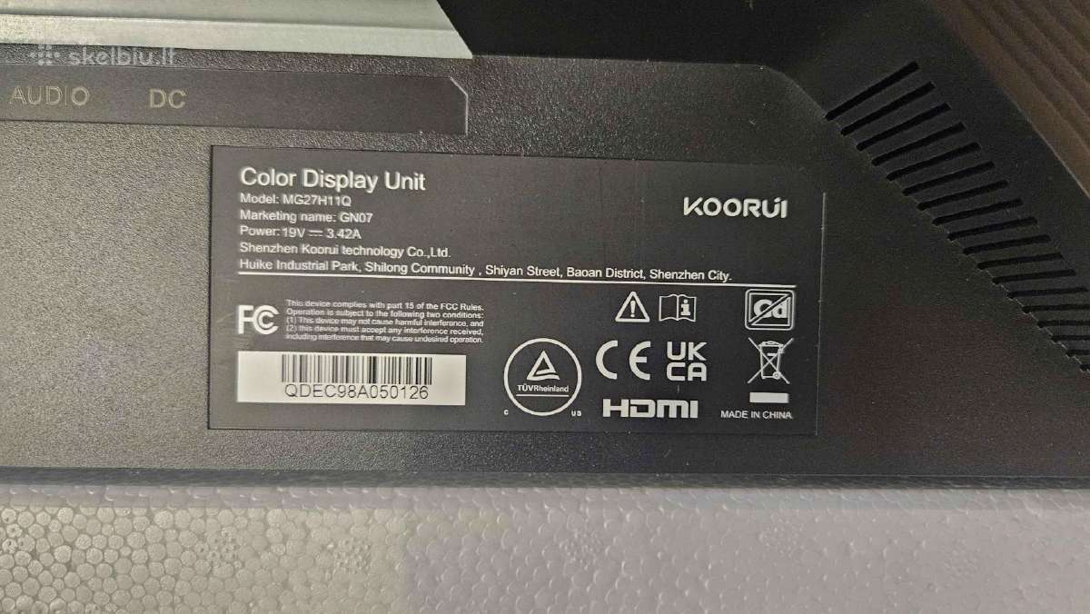 Monitorius Koorui Gn07 - nuotraukos Nr. 5