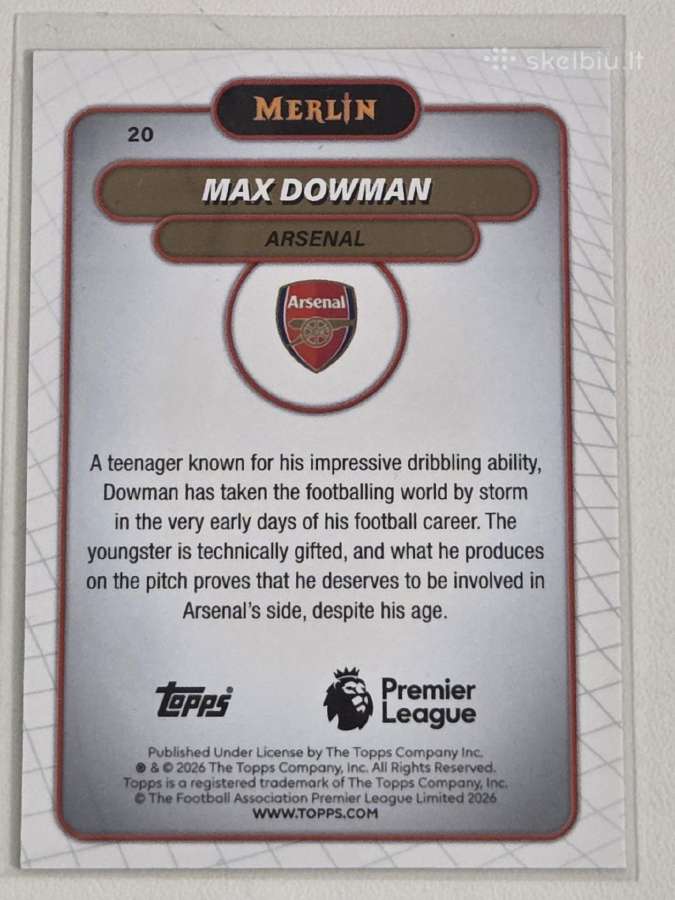 2026 Topps Max Dowman RC /199 - nuotraukos Nr. 2