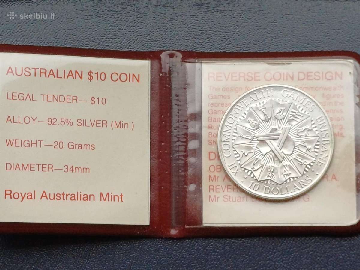 10 doleriu 1982m. Australija sidabras proginė - nuotraukos Nr. 2