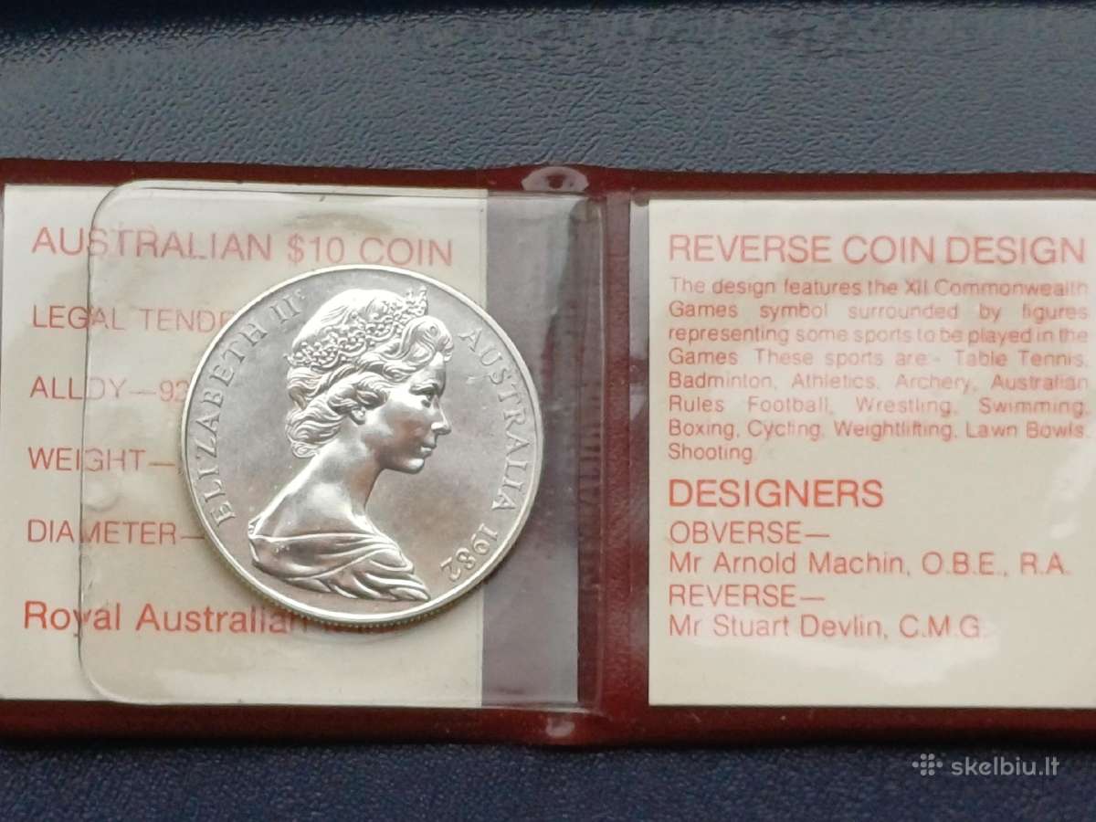 10 doleriu 1982m. Australija sidabras proginė - nuotraukos Nr. 3