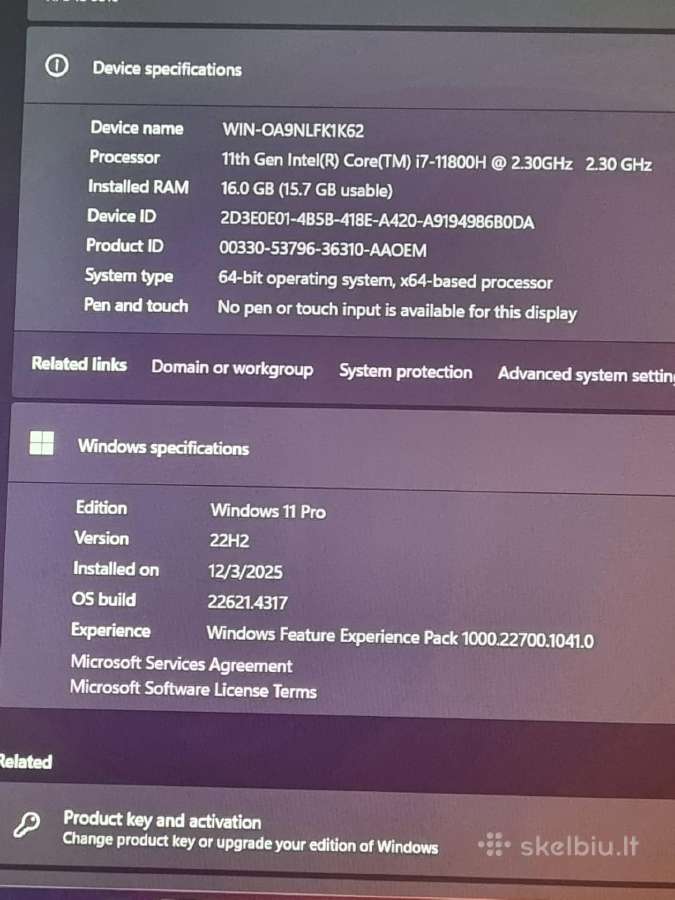 Dell Xps 9510 Rtx 3050 Ti - nuotraukos Nr. 7