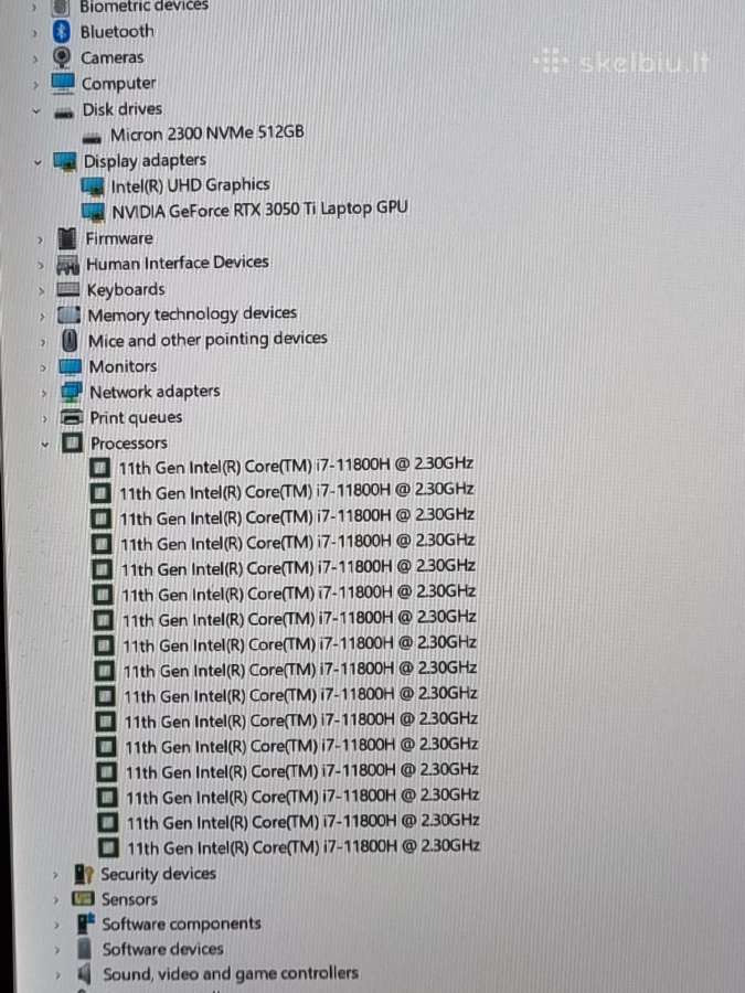 Dell Xps 9510 Rtx 3050 Ti - nuotraukos Nr. 8