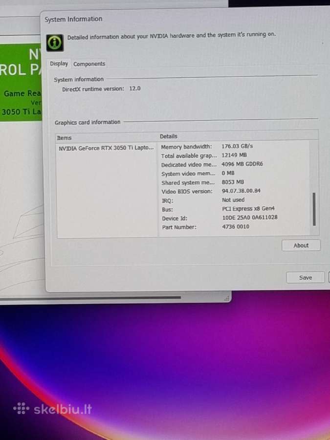 Dell Xps 9510 Rtx 3050 Ti - nuotraukos Nr. 9