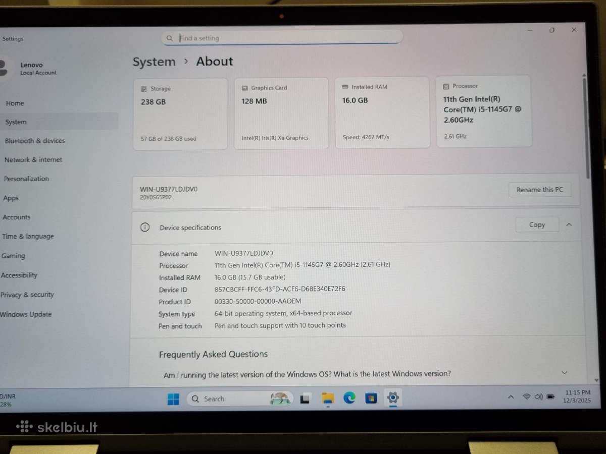 Lenovo Thinkpad Yoga X1 6th - nuotraukos Nr. 8