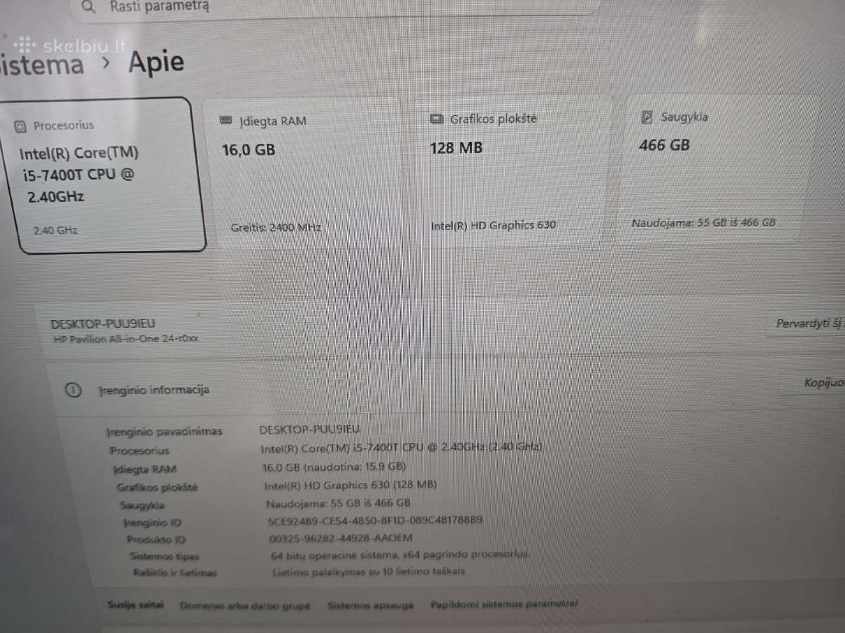 Hp Pavilion All-in-one 24 - nuotraukos Nr. 3