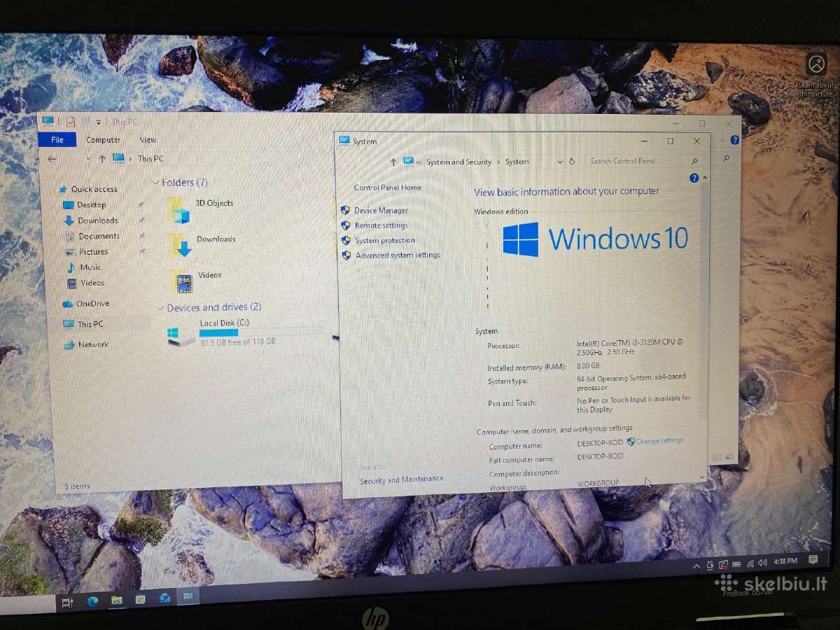 Hp Probook 6570b - nuotraukos Nr. 4