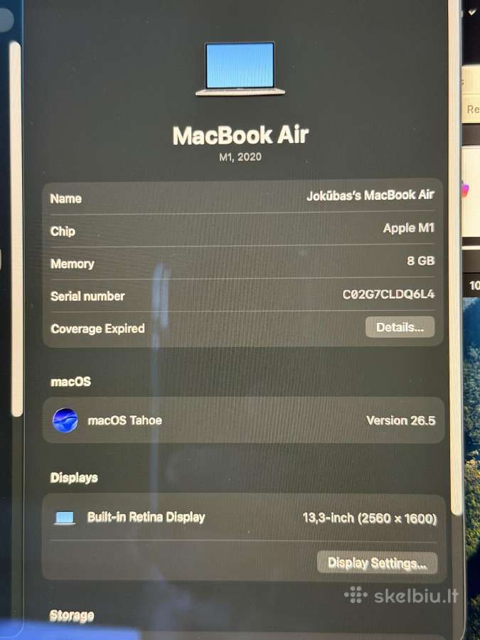 MacBook Air M1 - nuotraukos Nr. 8