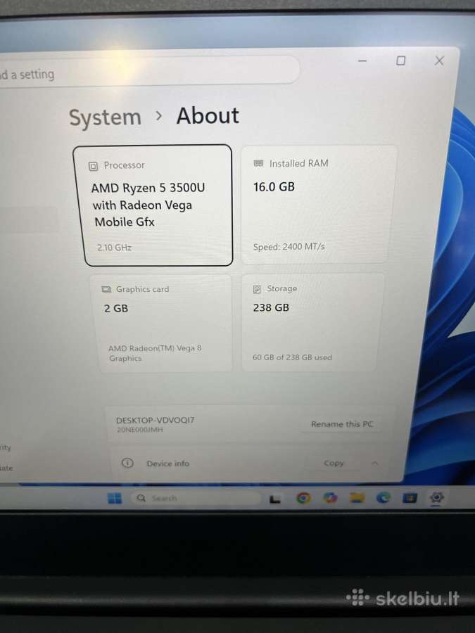 Lenovo Thinkpad E495 16gb RAM 256gb SSD - nuotraukos Nr. 5