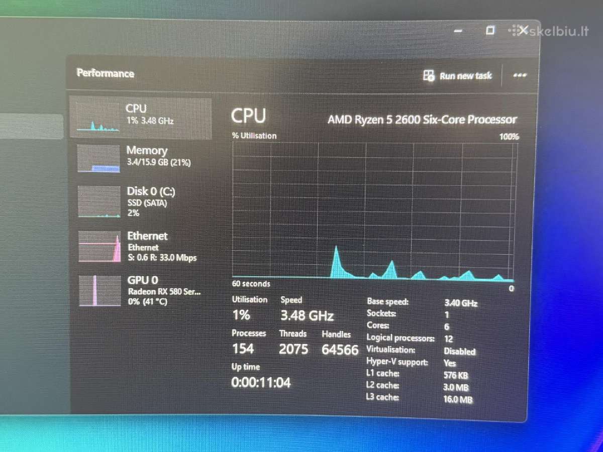 Ryzen 5 2600/ Rx 580 8gb / 16gb Ddr4 / 250gb SSD - nuotraukos Nr. 7
