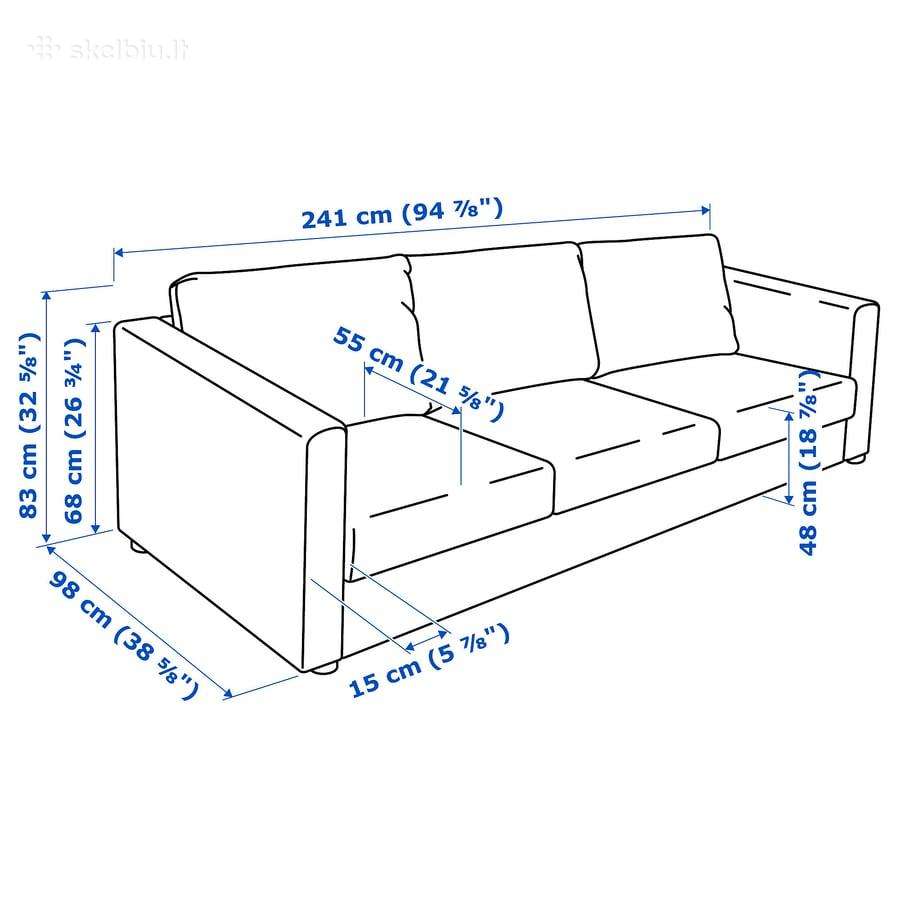 Ikea Vimle sofa – tamsiai mėlyna - nuotraukos Nr. 7