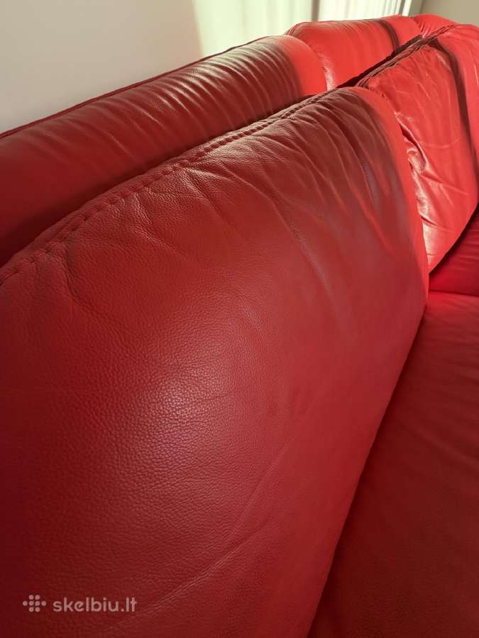Moderni apvali natūralios odos sofa miegama - nuotraukos Nr. 4