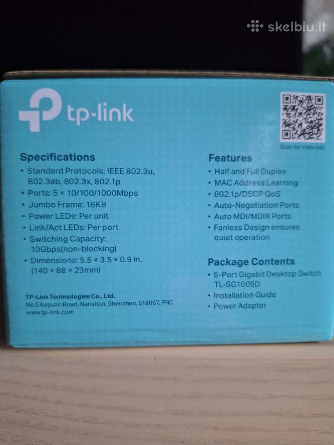 Maršrutizatorius Tp-link Tl-sg1005d Ver:9.0 - nuotraukos Nr. 6