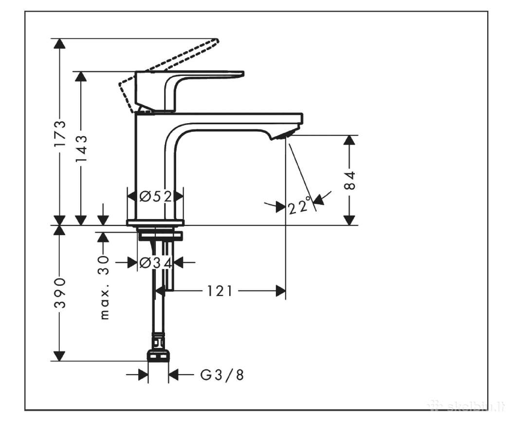 Hansgrohe Rebris S 80 – Chrome, naujas - nuotraukos Nr. 3