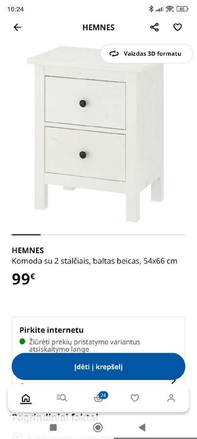 Ikea Hemnes komoda / naktinis staliukas - nuotraukos Nr. 5