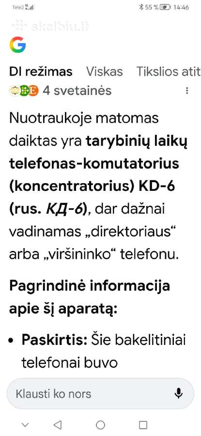 Telefonas Kd-6,komutatorius - nuotraukos Nr. 4