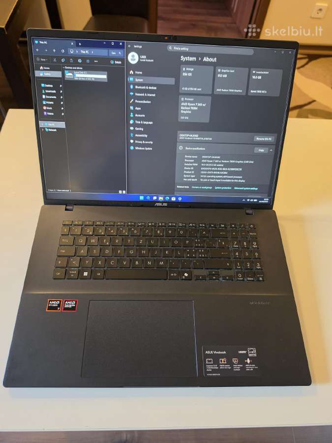 Asus Vivobook 18 Ryzen 7 260 16gb RAM 1tb Ss - nuotraukos Nr. 2