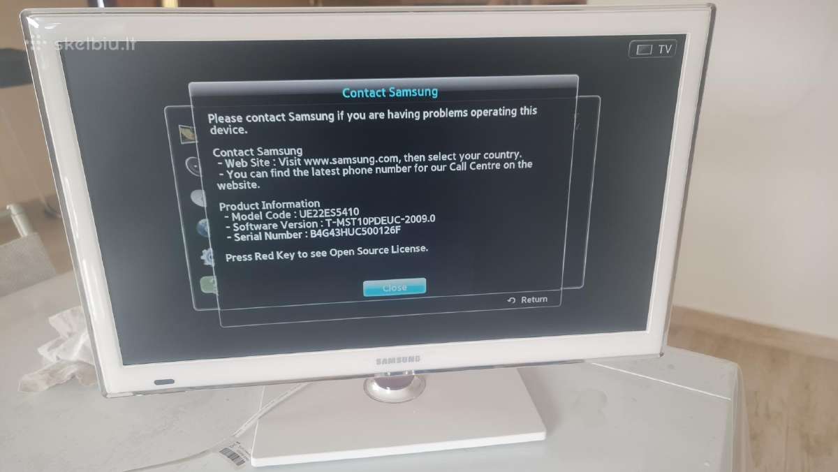 22" televizorius Samsung. Baltos spalvos - nuotraukos Nr. 13