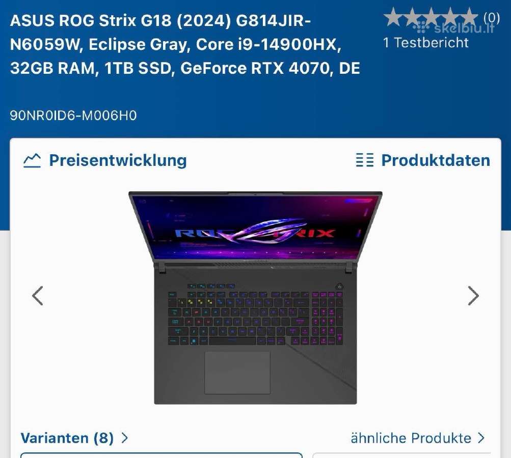 Asus Rog Strix G18 G814jir_g814jir - nuotraukos Nr. 2