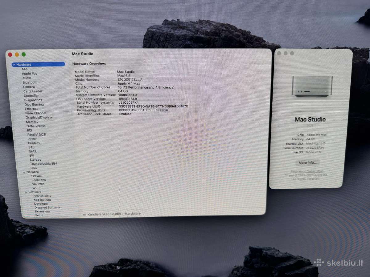 Parduodu Mac Studio M4 Max 16c 64gb RAM 1tb SSD - nuotraukos Nr. 5