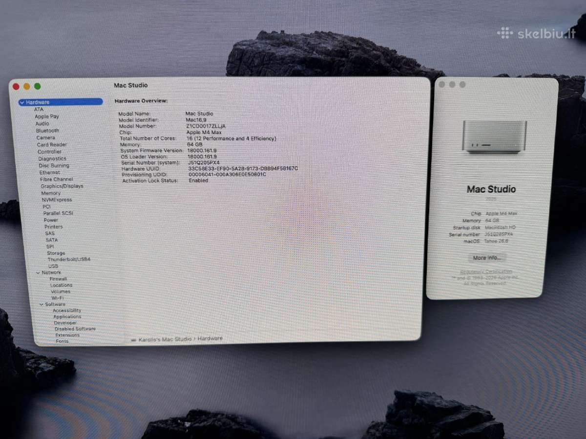 Parduodu Mac Studio M4 Max 16c 64gb RAM 1tb SSD - nuotraukos Nr. 5