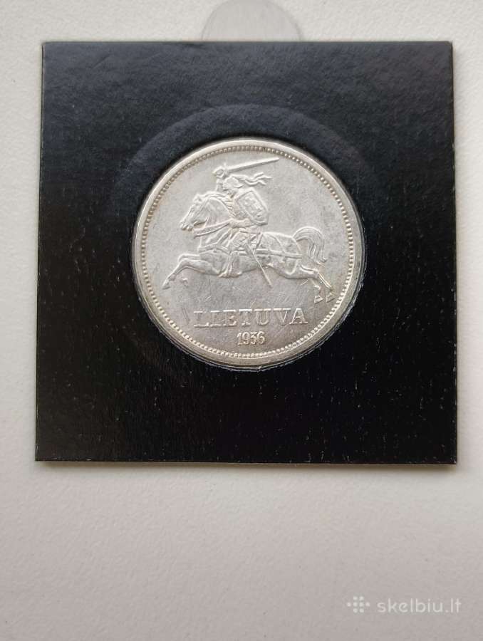 5 Litai 1936 m. Labai Gero Stovio. Unc - žr.foto - nuotraukos Nr. 5