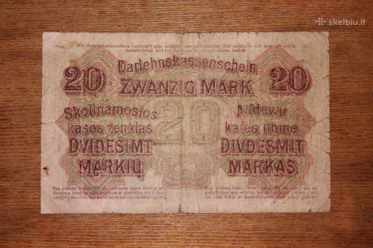 Darlehnskasse ost 20 markių banknotas - nuotraukos Nr. 2