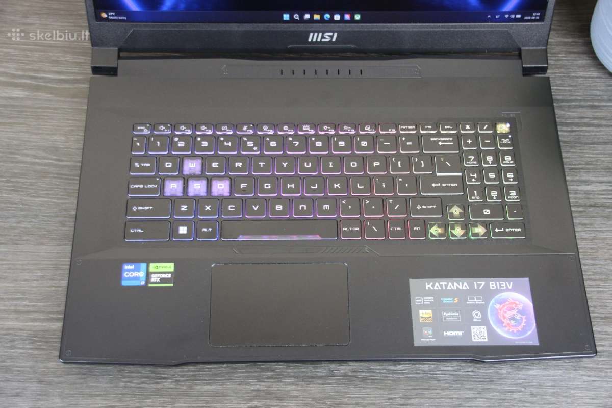 Msi 17,3 i7-13gen Rtx 4060 8gb 16gb 1tb SSD - nuotraukos Nr. 3