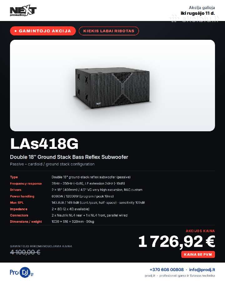 Next Proaudio išpardavimas - nuotraukos Nr. 7