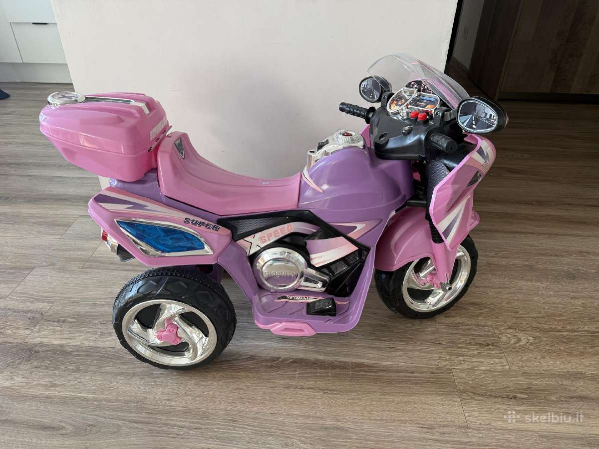 Elektrinė mašinėlė rožinis triratis motociklas - nuotraukos Nr. 3