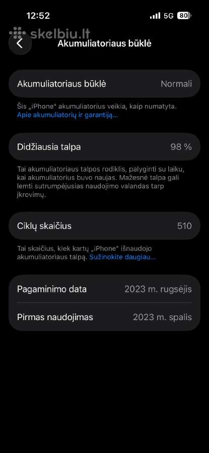 iPhone 15 128gb - nuotraukos Nr. 2