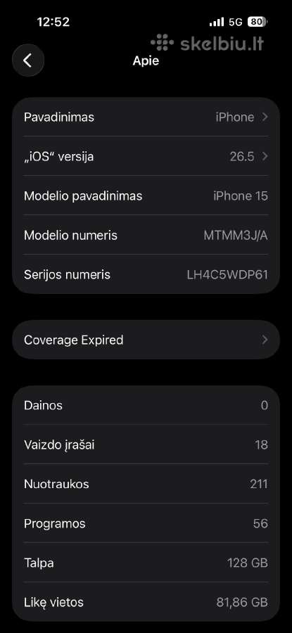 iPhone 15 128gb - nuotraukos Nr. 3