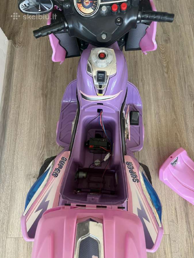 Elektrinė mašinėlė rožinis triratis motociklas - nuotraukos Nr. 4