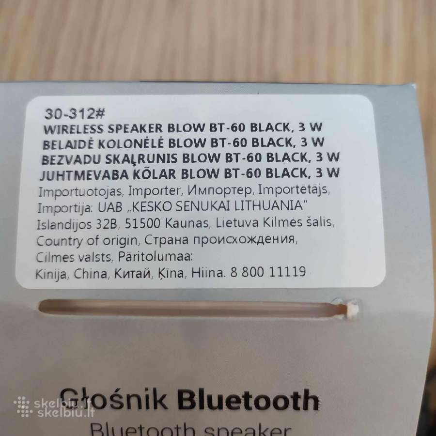 Nešiojama kolonėlė Blow Bt-60 Black (Juodas) - nuotraukos Nr. 8