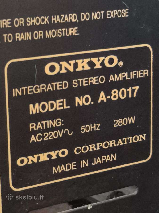 Onkyo Integra A-8017 Stiprintuvas - nuotraukos Nr. 3