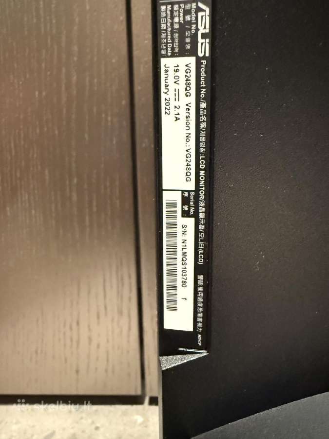 Asus Vg248qg 165hz monitorius - nuotraukos Nr. 4