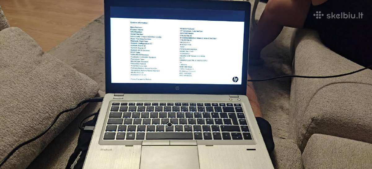 Hp elitebook folio 9470m - nuotraukos Nr. 2