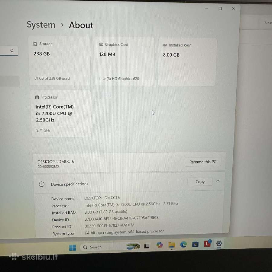 Lenovo Thinkpad T570 I5-7200 8gb 256 SSD 15.6 Fhd - nuotraukos Nr. 6