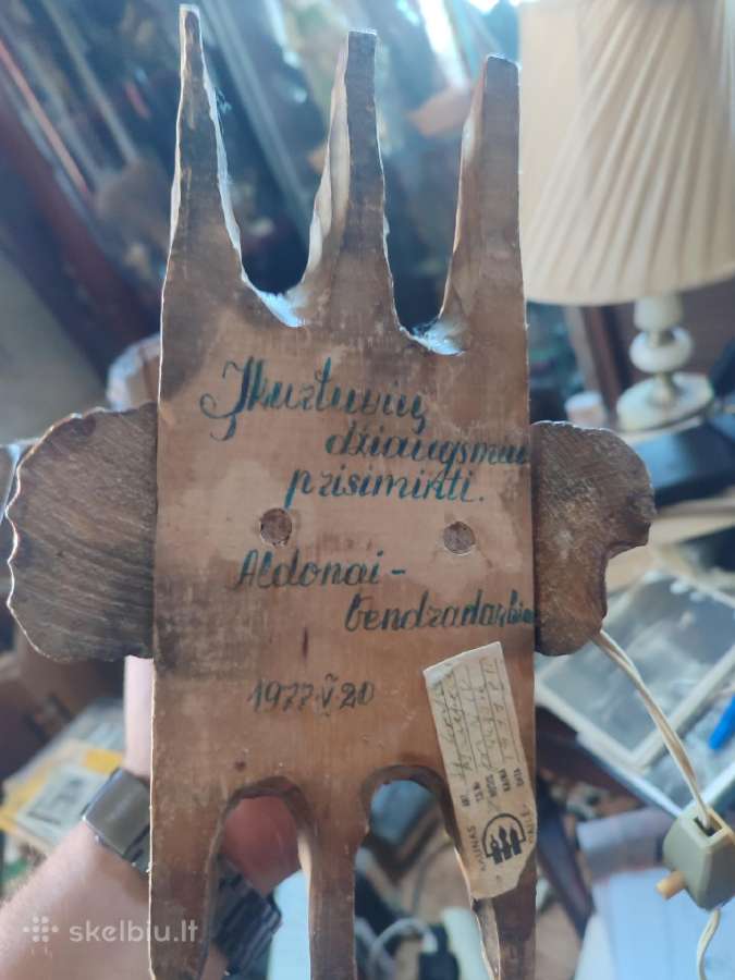 Antikvarinis Kauno dailės šviestuvas velnias - nuotraukos Nr. 16