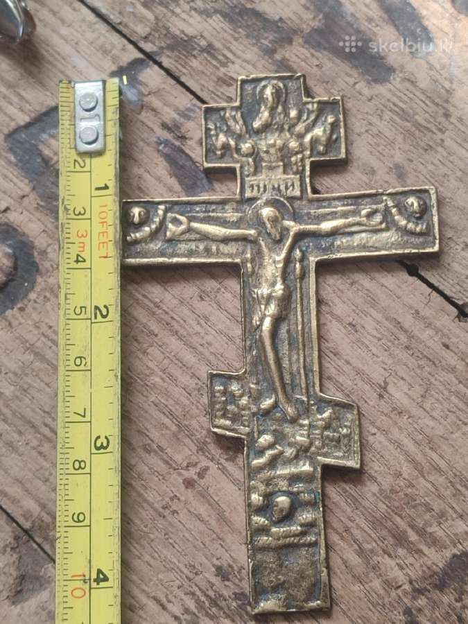 Antikvarinis stačiatikių kryžius su malda - nuotraukos Nr. 8