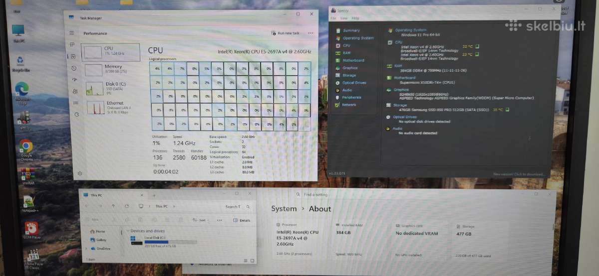 Server 2xe5-2697av4+128gb RAM Ddr4 - nuotraukos Nr. 2