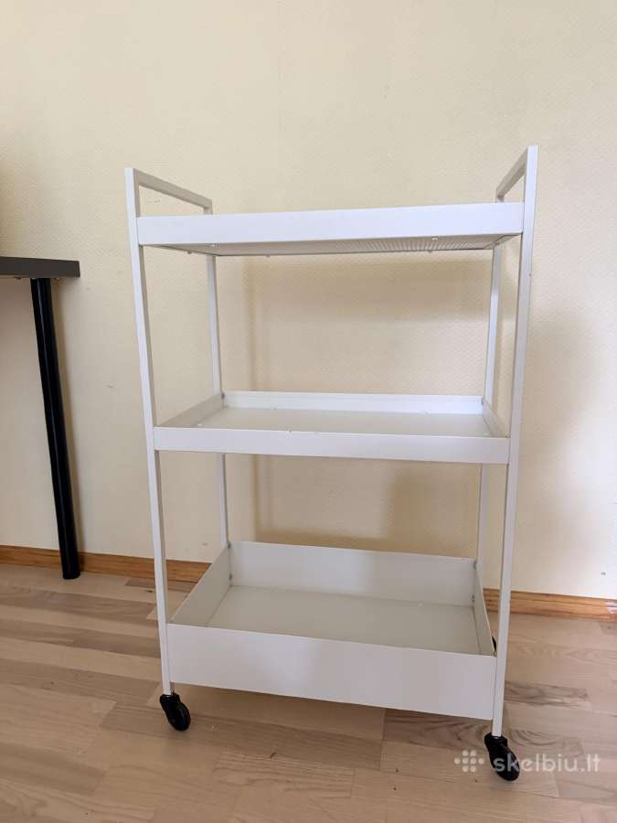Ikea Nissafors baltas metalinis vežimėlis - nuotraukos Nr. 2