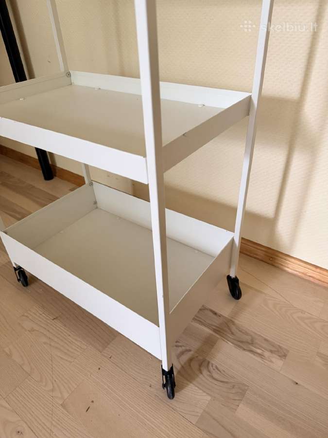 Ikea Nissafors baltas metalinis vežimėlis - nuotraukos Nr. 3