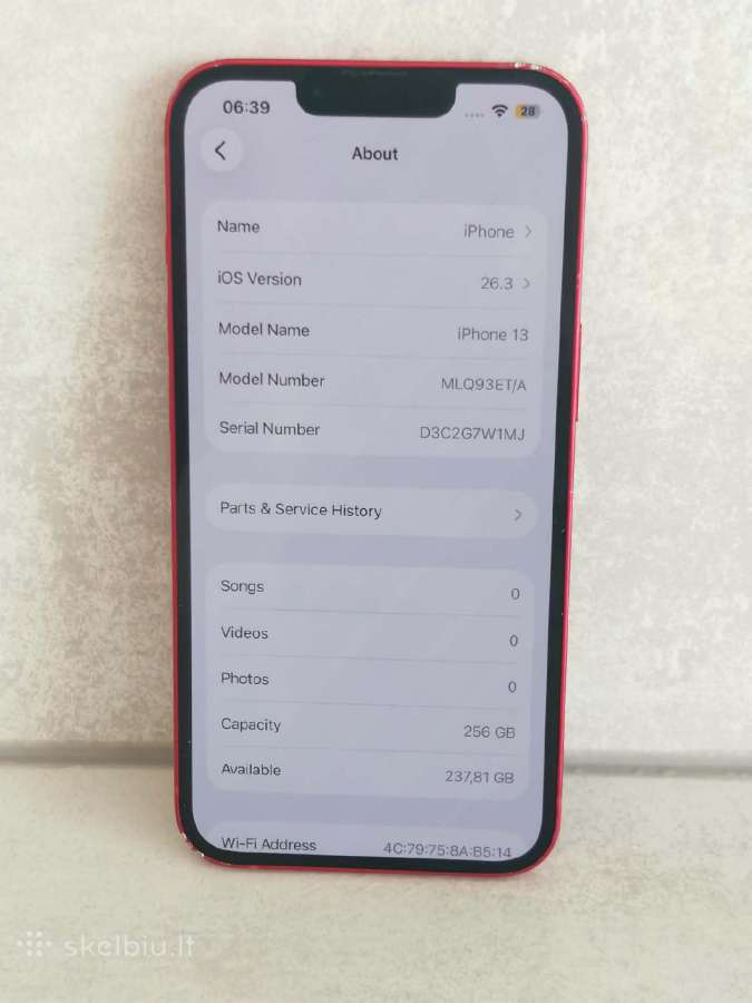 iPhone 13 Red 256 GB - nuotraukos Nr. 2