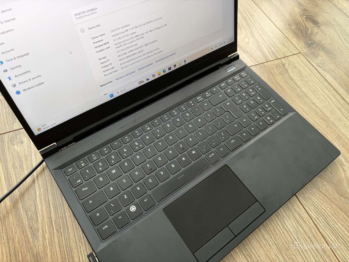 Tuxedo i7 Rtx2080 8gb 32gb RAM 1tb SSD - nuotraukos Nr. 2