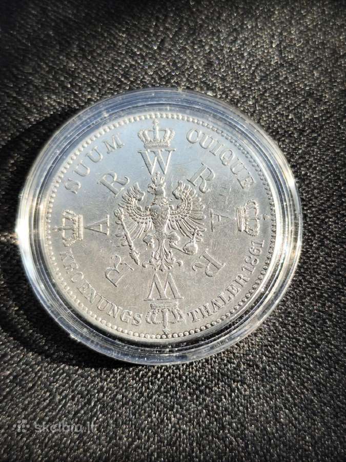 Prusija 1861m. Thaler. Sidabras '900. 18,5G. - nuotraukos Nr. 3